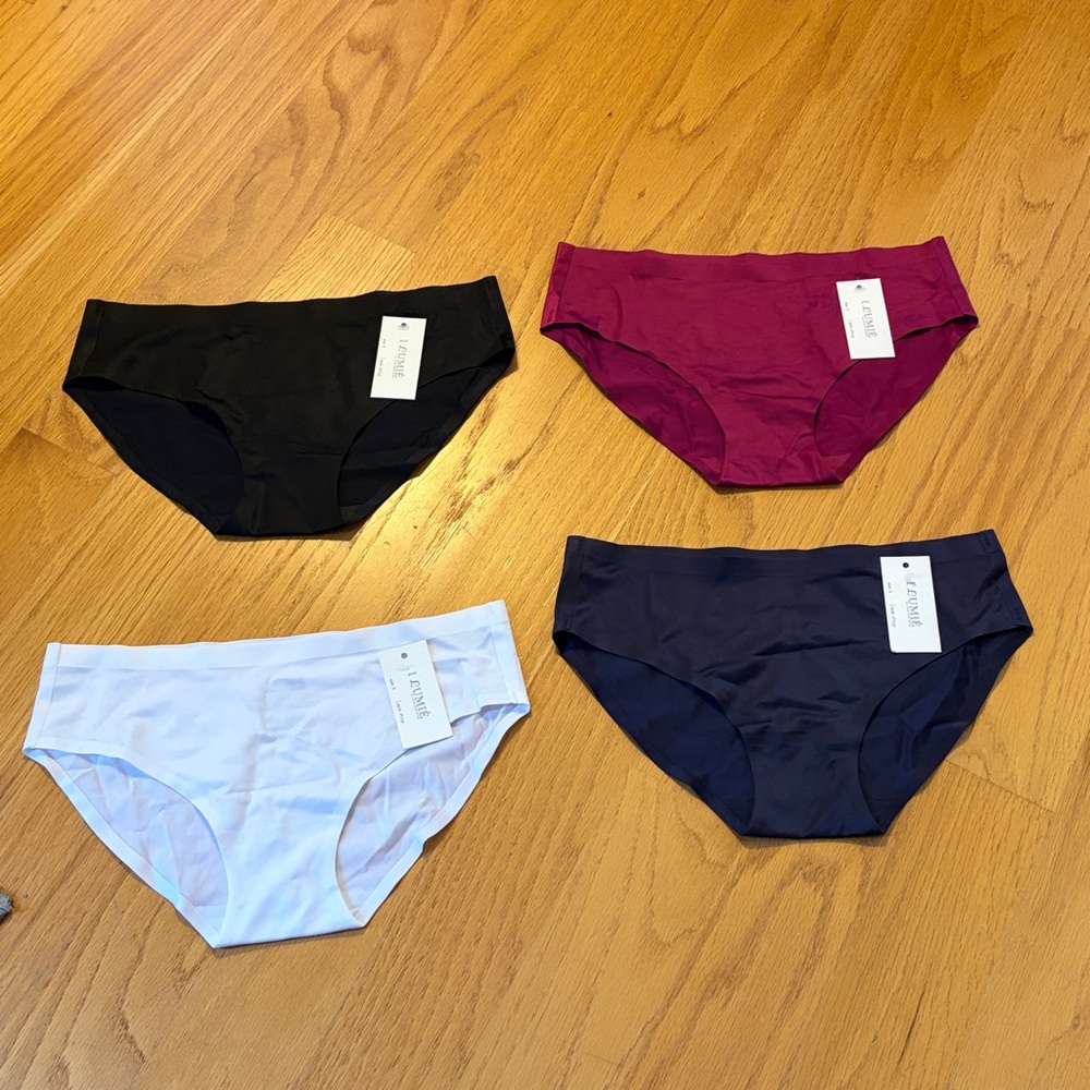 I Lumie 4 Pack of Laser Cut Bikini Underwear Size Small NWT assorted colors